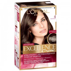 Краска для волос L'Oreal Экселланс крем 172 мл Т4 каштановый