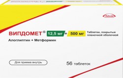 Випдомет, таблетки покрытые пленочной оболочкой 12.5 мг+500 мг 56 шт
