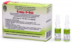 Клещ-Э-Вак, суспензия для внутримышечного введения 0.5 мл/доза 1 доза 0.5 мл 1 шт Вакцина клещевого энцефалита культуральная очищенная концентрированная инактивированная сорбированная ампулы