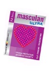Презервативы, Маскулан 3 шт дабл протекшен Masculan 2 Ultra double protection двойная защита со спермицидной смазкой и пупырышками