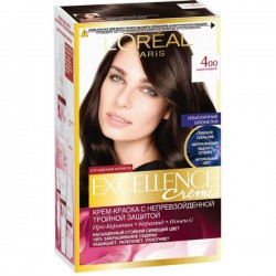 Краска для волос L'Oreal Экселланс крем улучшенная формула 192 мл 400 Каштановый